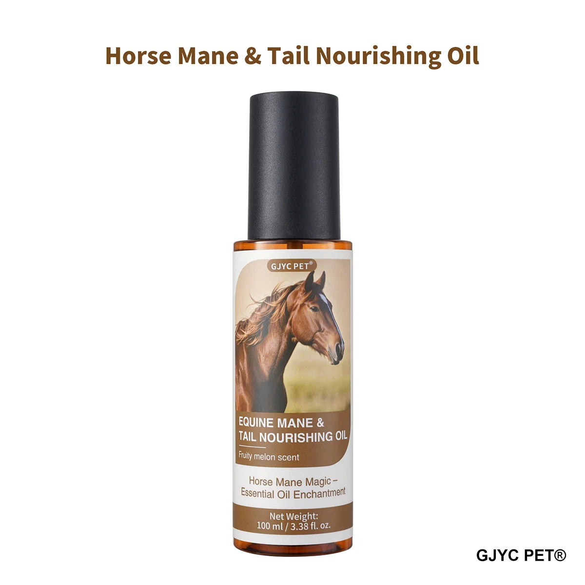 Horse Hair Care Oil 100ml - Mane Shine Essential Oil with Plant Ingredients Nourishing Coat Treatment Easy Carry for All Breeds