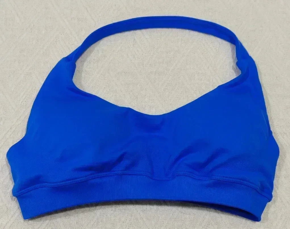 KEEP THAT PUMP Strappy Sports Bra With Logo High Support Womens Yoga Seamless Workout Top Elasticity Fitness Running Gym Bras