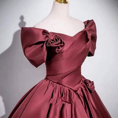 Wine Red Elegant Evening Dress  2026 New Toast Dress for Bride's Wedding High-end One Shoulder Performance Chorus Dress