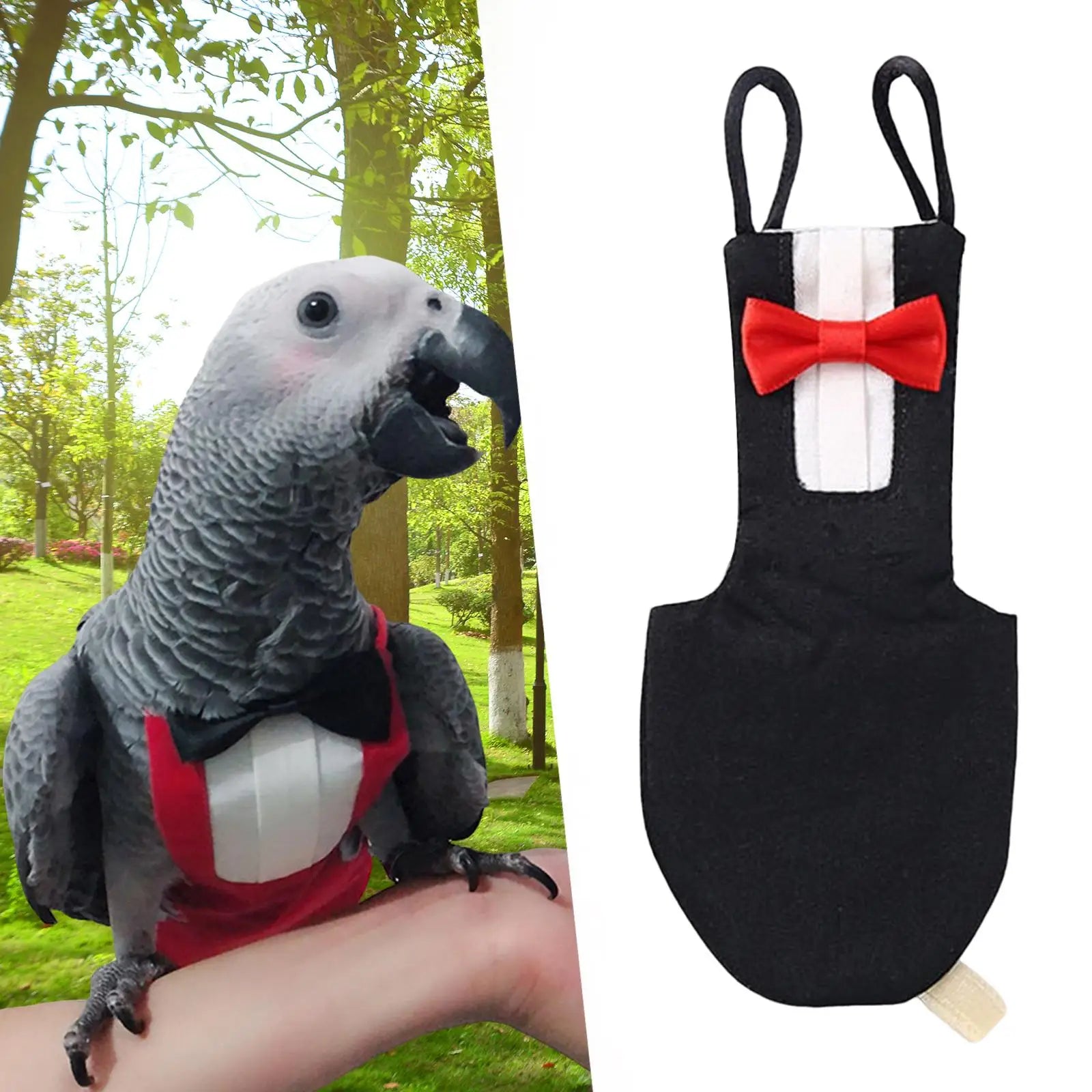 Pet Cute Parrots Flight Suit with Bow Tie Small Animals Costume Pet Clothes Birds Flight Suit Bird Suit for Festival Birthday