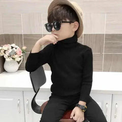 New Sweater Kids Sweaters Autumn Girls Turtleneck Sweaters 1-9Yrs Baby Boys Pullover Winter Knitted Bottoming Boys Sweaters