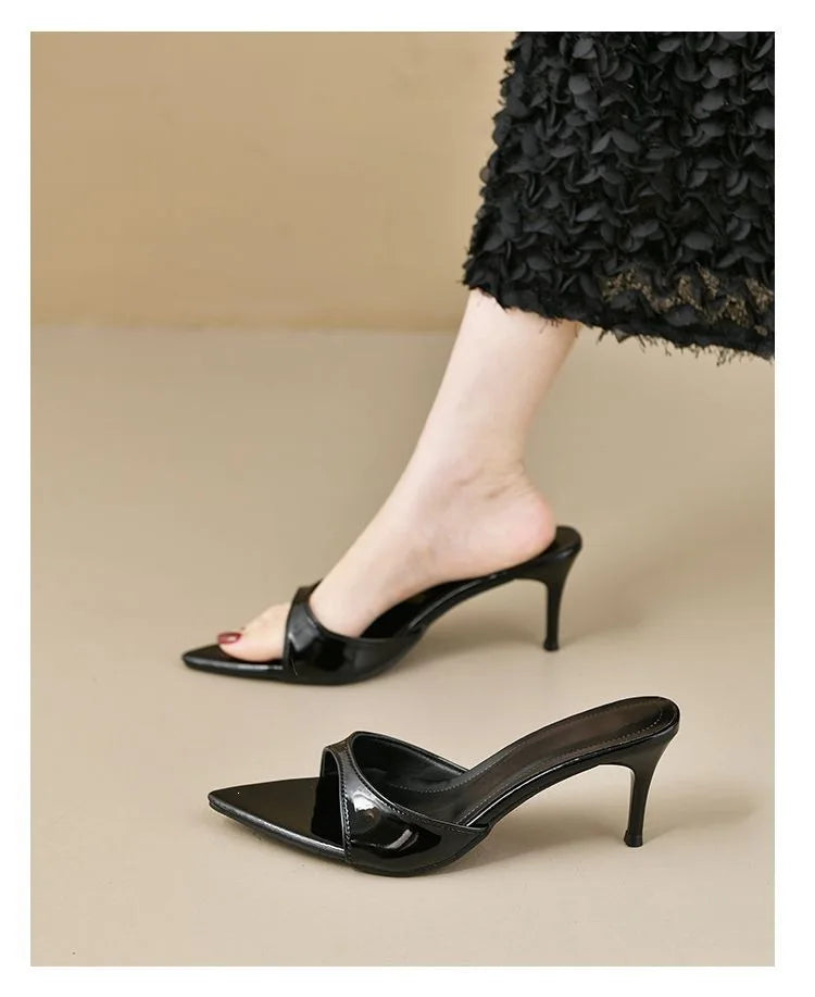 Women's High Heels Summer Slippers Women Sandals Fashion Classic Pointy Open Toe Stiletto Heels Sexy 2026 High-heeled Slippers
