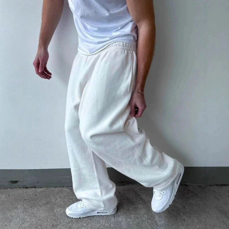 autumn winter man/woman Jogging Straight Sweatpants Street Style wide leg pants Casual Solid colors versatile Loose Men's Pants