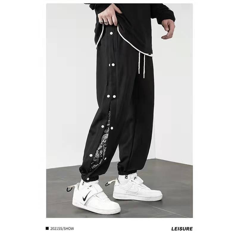Korean Streetwear Joggers Men's Autumn Sports Casual Trousers Summer Trousers Breathable Casual Pants