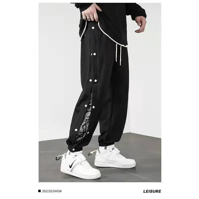 Korean Streetwear Joggers Men's Autumn Sports Casual Trousers Summer Trousers Breathable Casual Pants