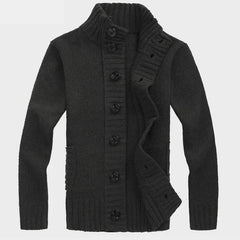 Buttoned Stand Collar Cardigan