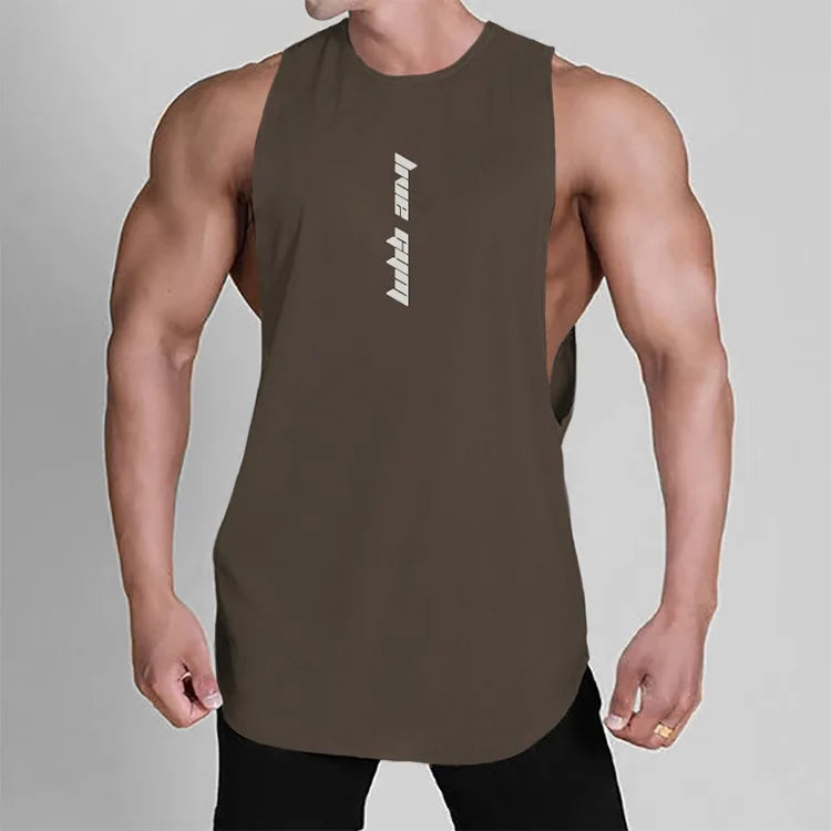 Men's Gym Clothing Summer Casual Tank Top Bodybuilding Sleeveless Shirt Sports Quick Dry Fitness Vest Workout Running Undershirt