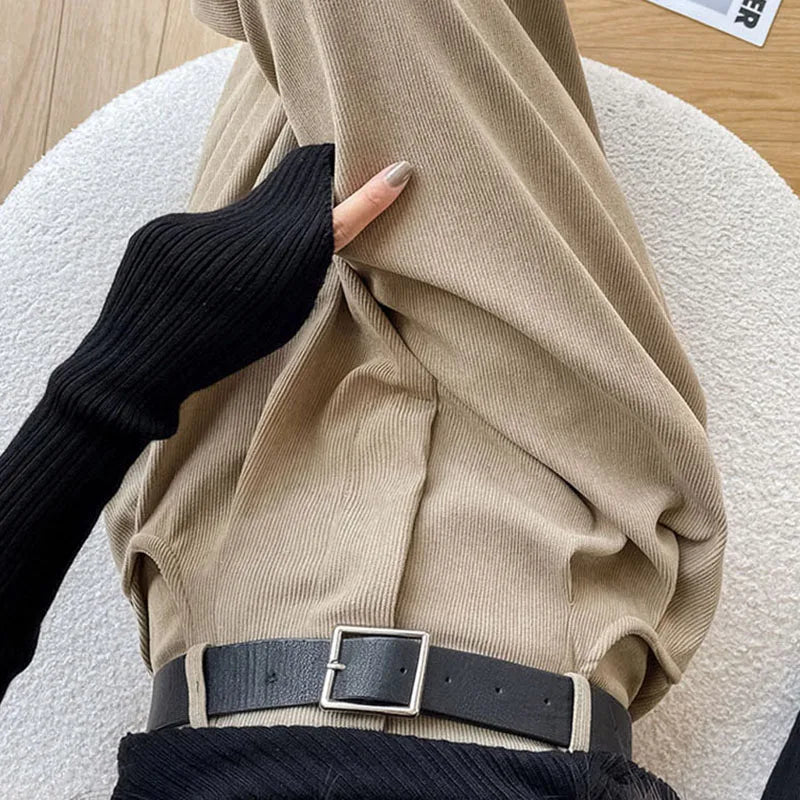 Women's Pants Autumn Winter Corduroy High Waist Wide Leg Pants for Women Casual Trousers Female Straight Pants Women Clothes New