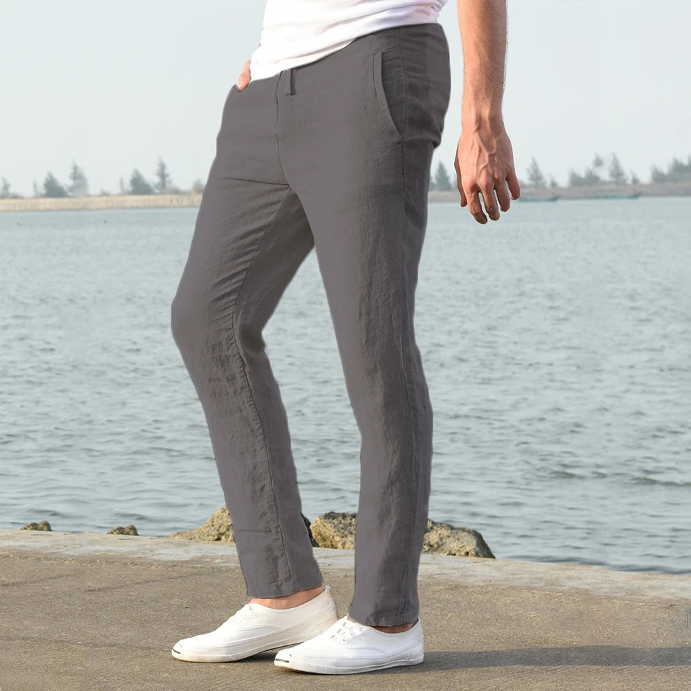 Cotton Linen Casual Straight Pants