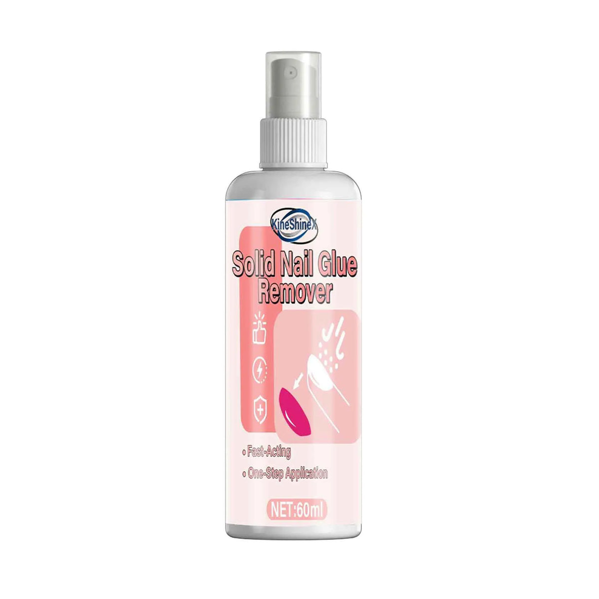 60ml Nail Polish Remover Spray, Gentle Nail Polish Remover for Acrylic and False Nails, 15-Quick Removal, Safe on Natural Nails