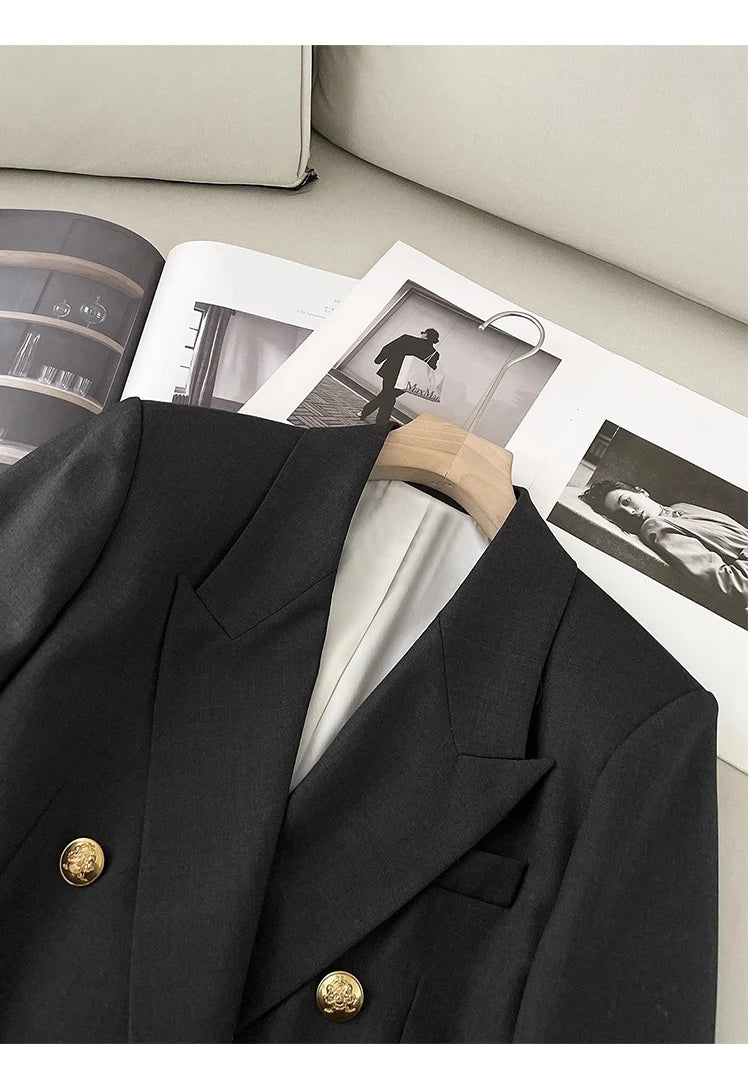 Elegant Peaked Lapel Suit Set