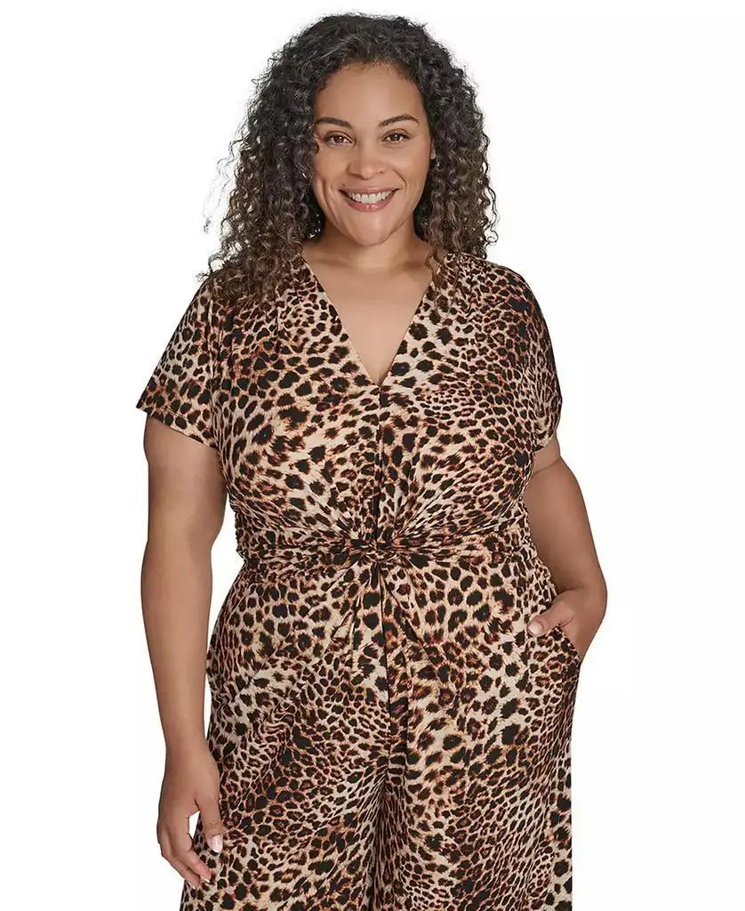 Plus Size Animal Print Jumpsuit