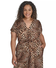 Plus Size Animal Print Jumpsuit