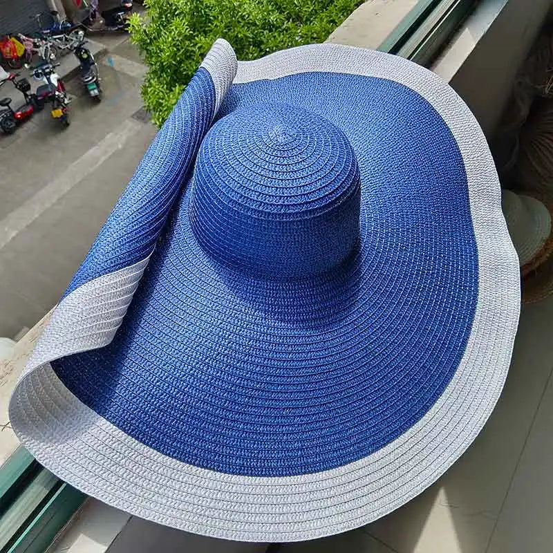 60cm Oversized Foldable Straw Sun Hat
