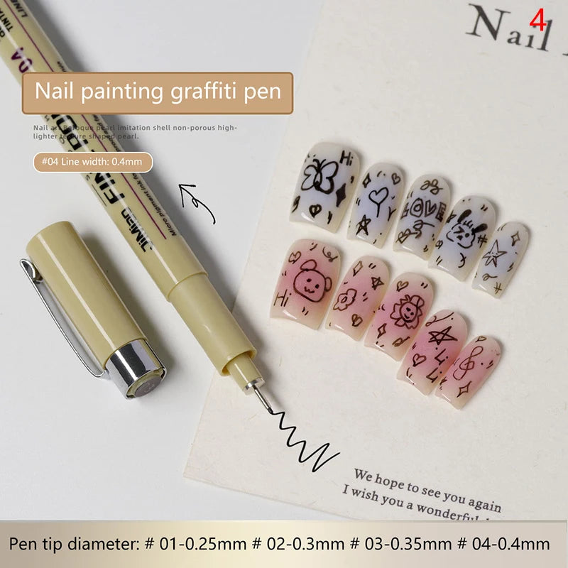 Nail Art Graffiti Line Pen Gel Painting Waterproof Wire Drawing Pen Detail Sketching Pen Nail Design Tools