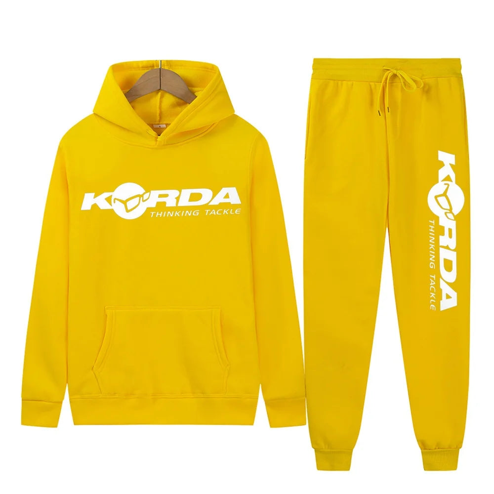 Men's Women 2Pcs Sets Fleece Sweatshirt Hoodies Pants Korda Inspired Tribute Male Sportswear Tracksuits Unisex Ensemble Homme