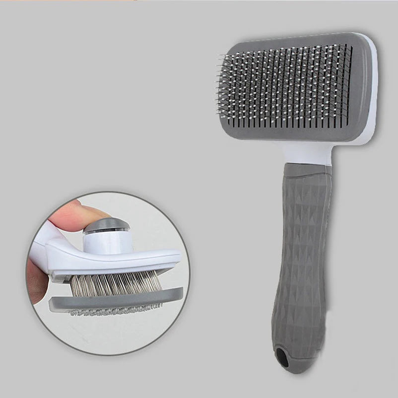 Pet massage comb, fur grooming brush, easily remove shedding undercoat of cats and dogs with one click
