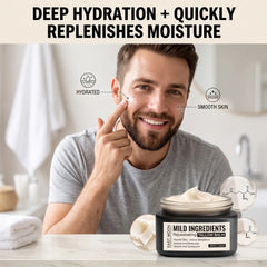 Men's Facial Moisturizer Cream Mild Gentle Formula Smooth Easy To Spread Hydrating Tender Daily Skin Care For Men Face