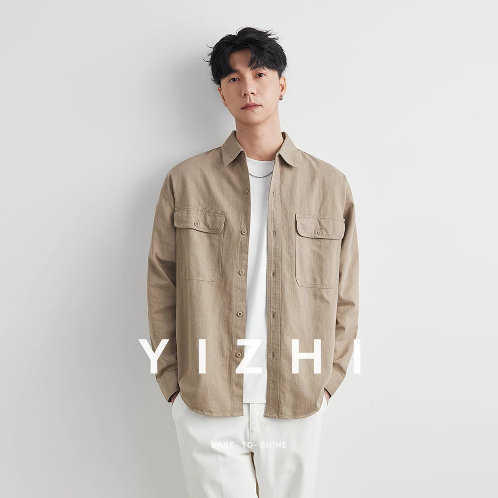 Vintage Cotton Workwear Shirt Men