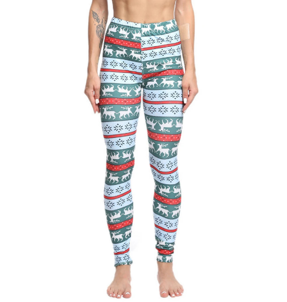 Christmas Leggings  Fashion Milu Deer Printing Festival Ultra Soft Brushed Pants Ankle Length Black Deals
