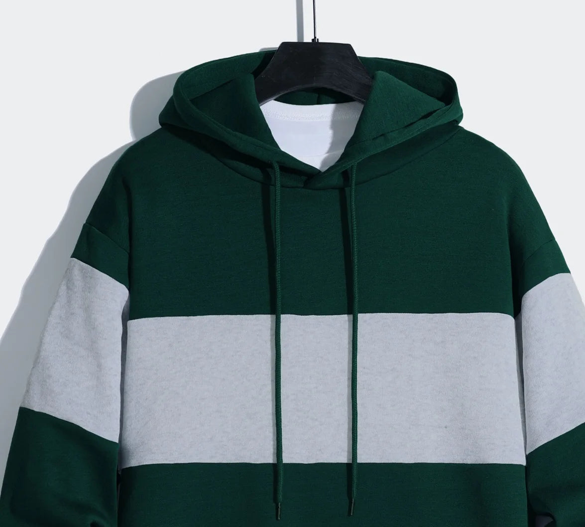 Men's patchwork color hoodie light fleece hoodie long sleeve hoodie sports hoodie