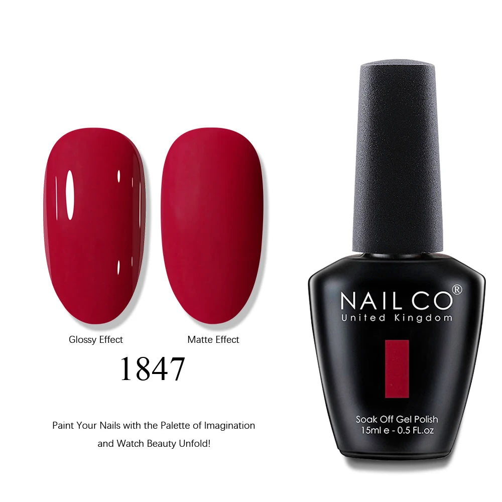 NAILCO 2025 Hot 15ML Gel Nail Polish Nails Semi-permanent UV Varnish High Quality Glass Bottle Nail Art Polish For Manicure