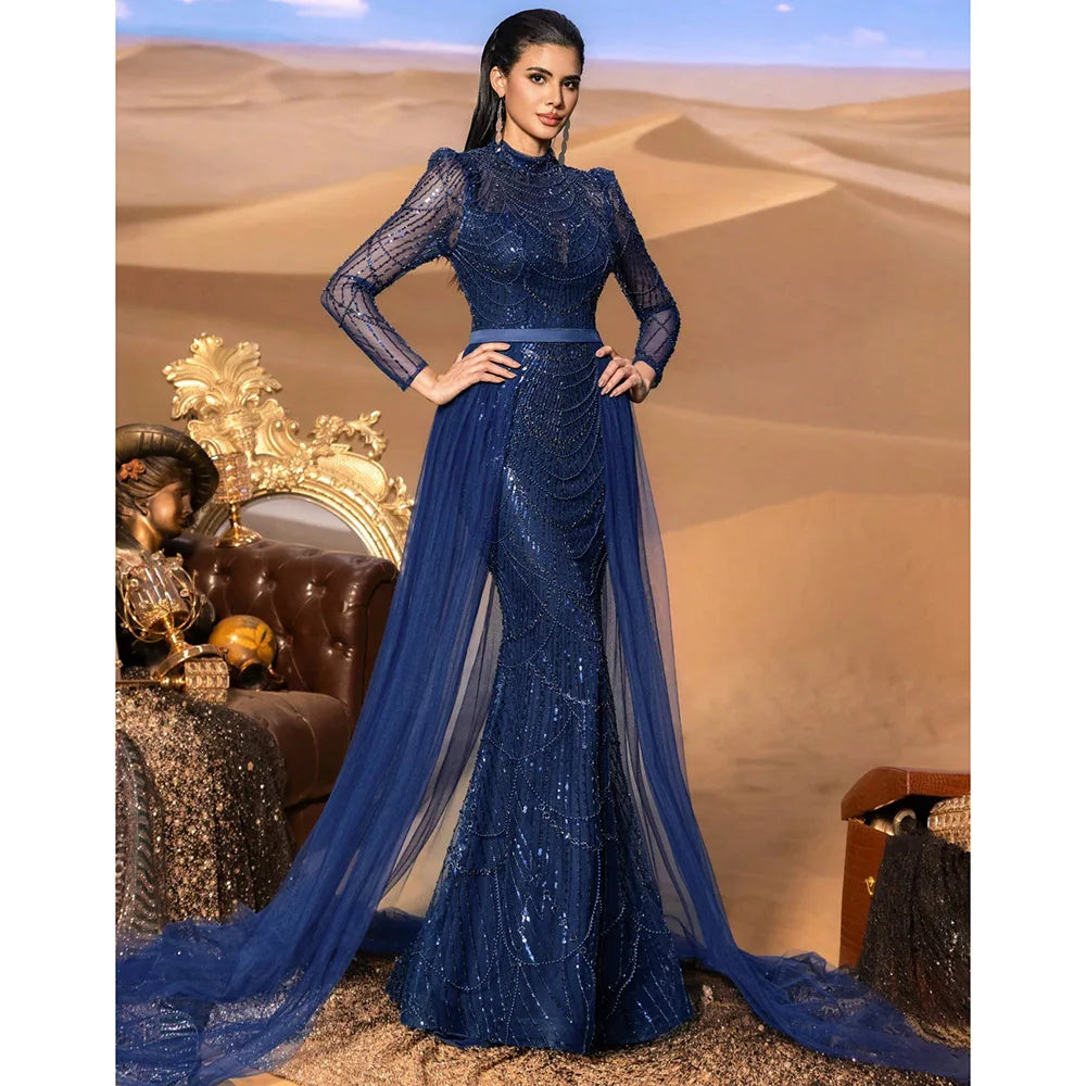 TITLE: Starlight Sequined Evening Gown Dress