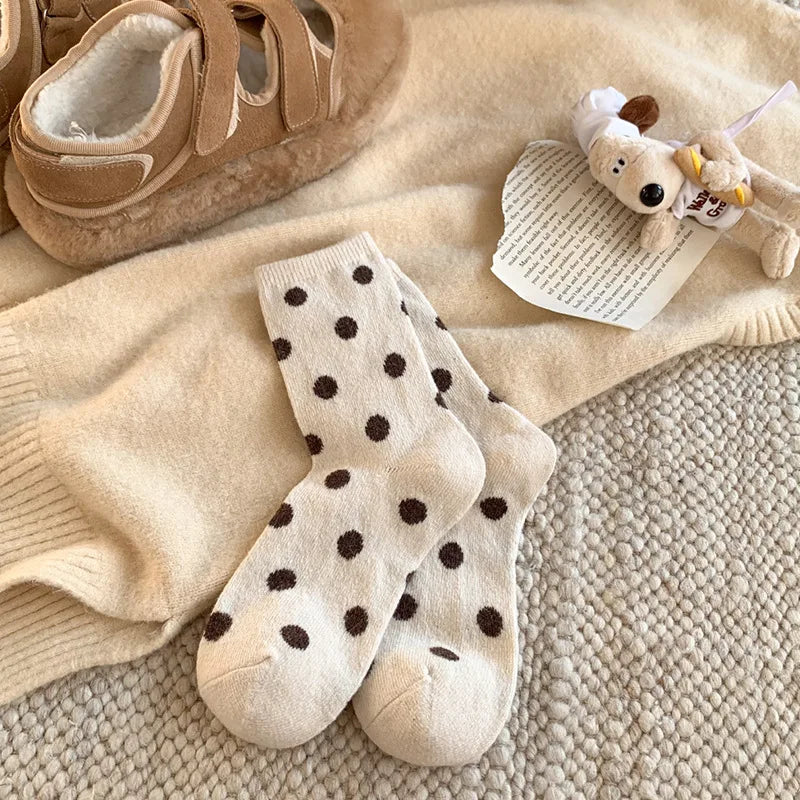 Polka Velvet Winter Socks