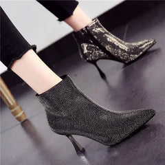 Very High Heels Heeled Female Short Shoes New In Booties Autumn Quality Chic and Elegant Large Size Warm Y2k Women's Ankle Boots