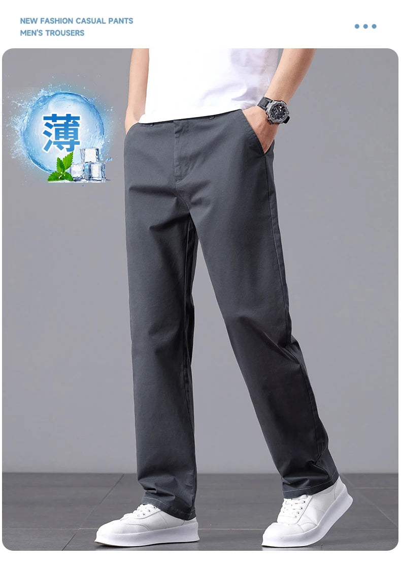 Stretch Cotton Straight Golf Trousers