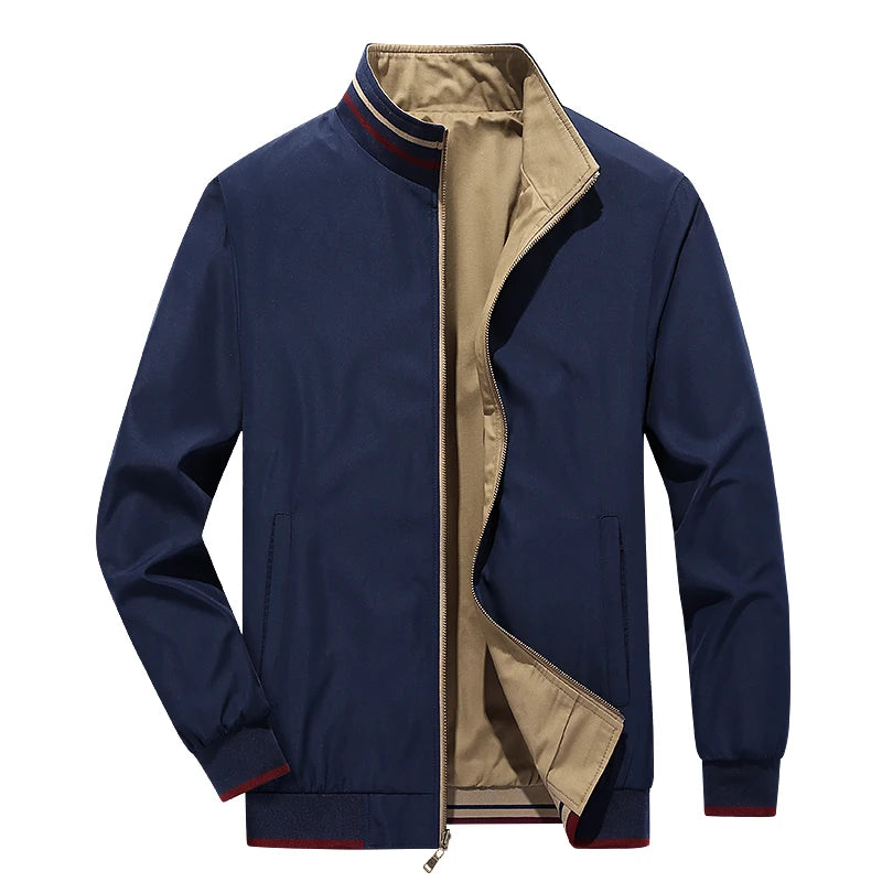 Reversible Slim Stand Collar Jacket