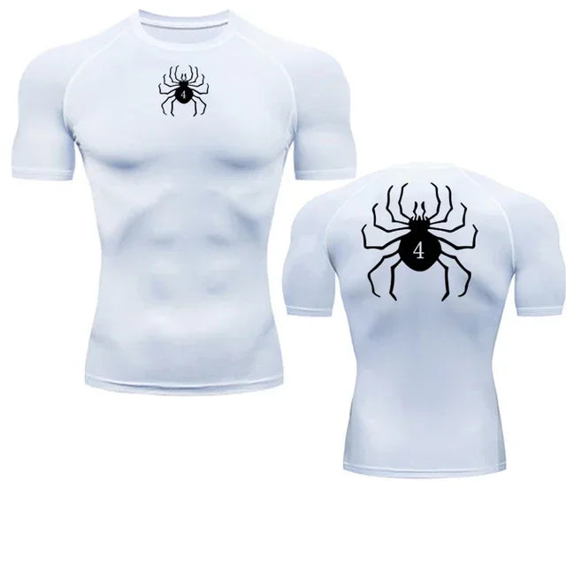 GYM Compression Tshirts Sport Workout Anime Spider Print T-shirts Mens Running Fitness Tight Summer Sportswear Rashgard Top Tees