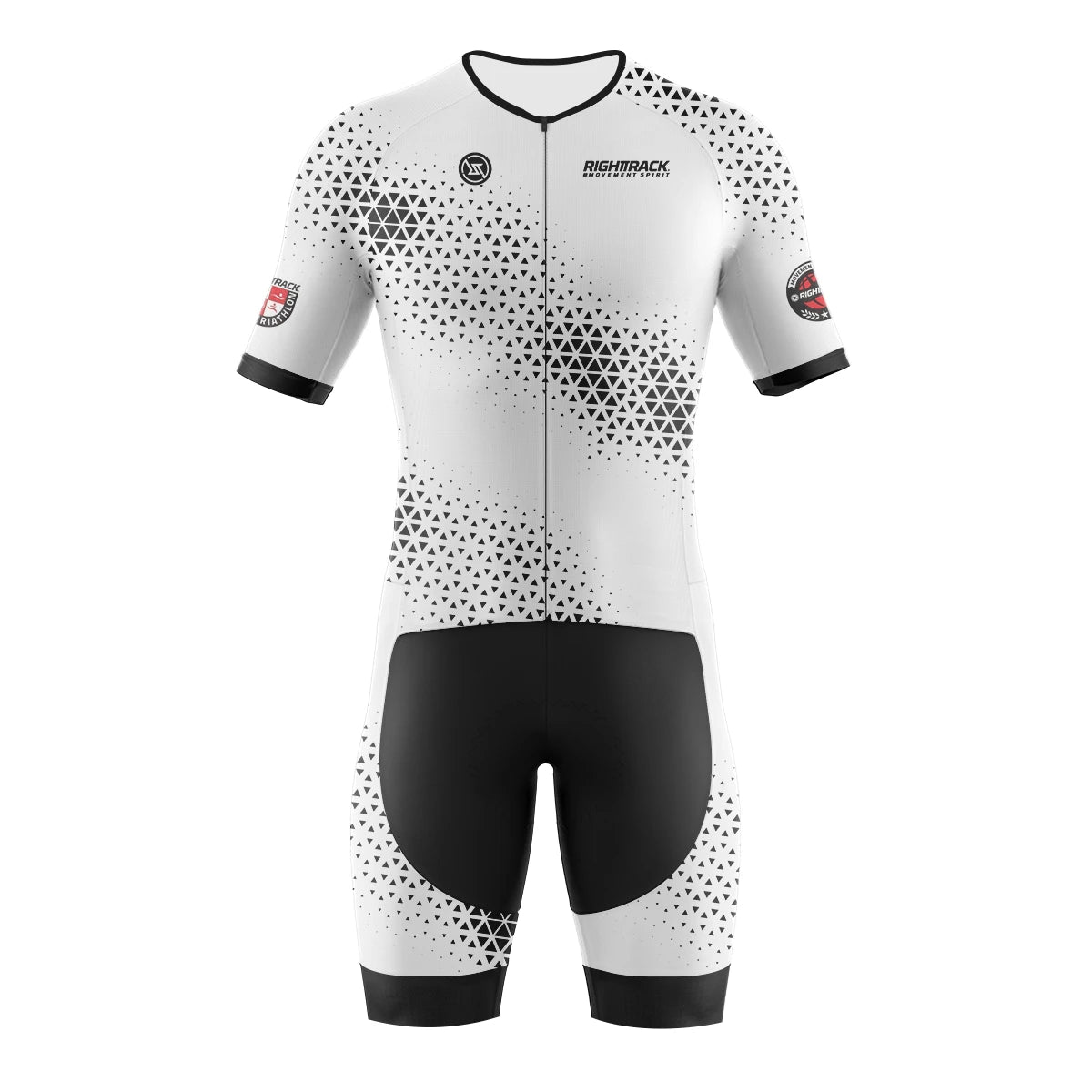 RIGHTTRACK Trisuit Men's Summer Triathlon Race Short Sleeve Skinsuit Clothing Swimming Cycling Running Custom Apparel