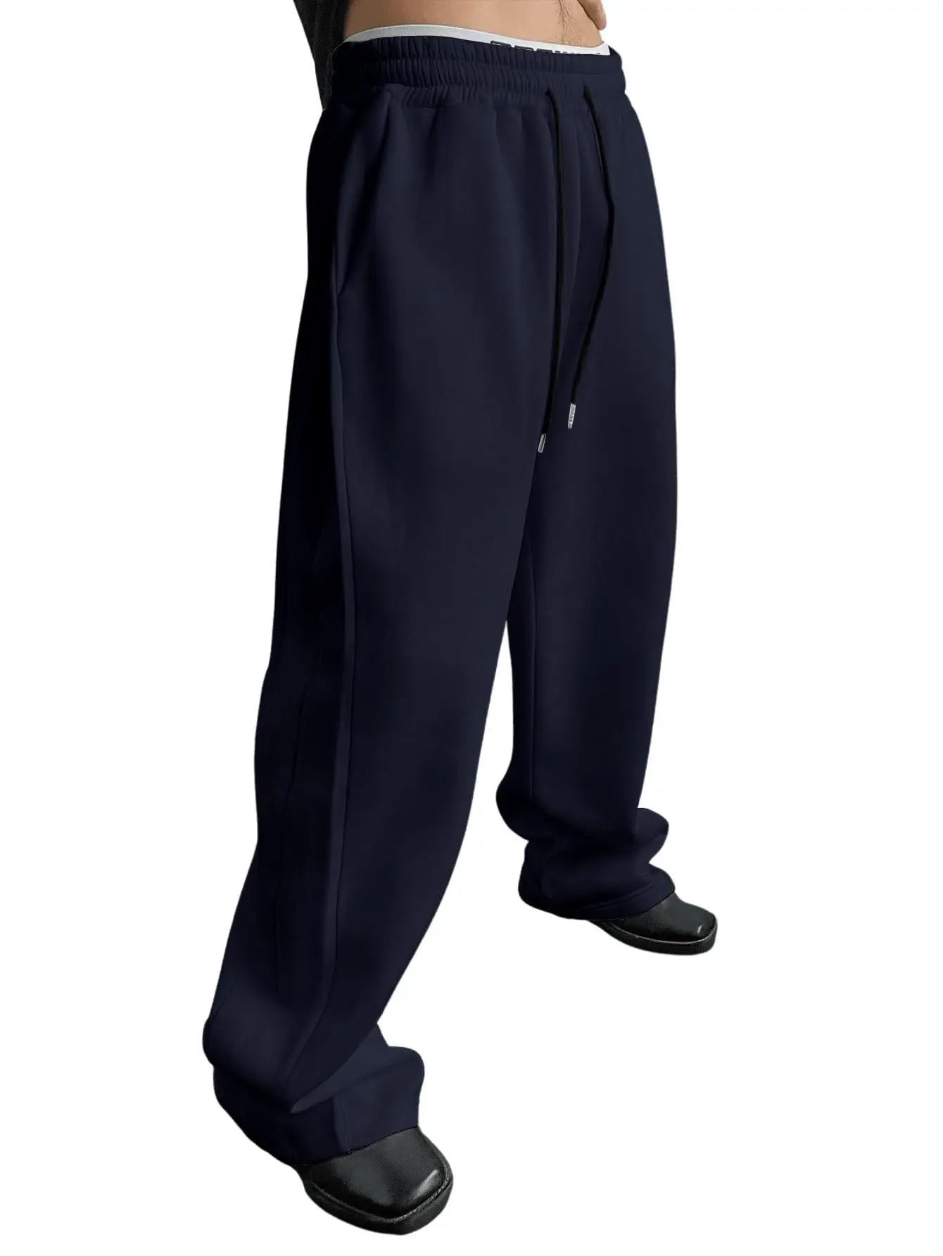 Mens Sweatpants Straight Fit Joggers for Sports and Streetwear Loose Oversized Casual Pant Drawstring Multi-pocket Men Long Pant