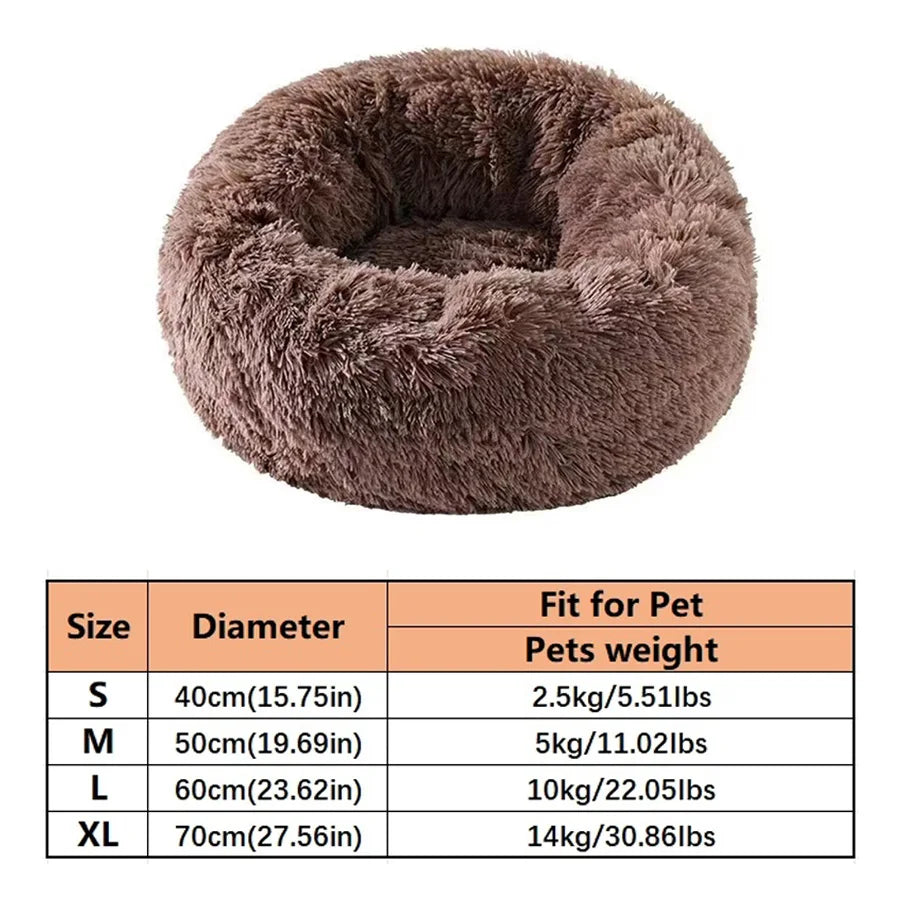 Faux Fur Donut Calming Cat Bed