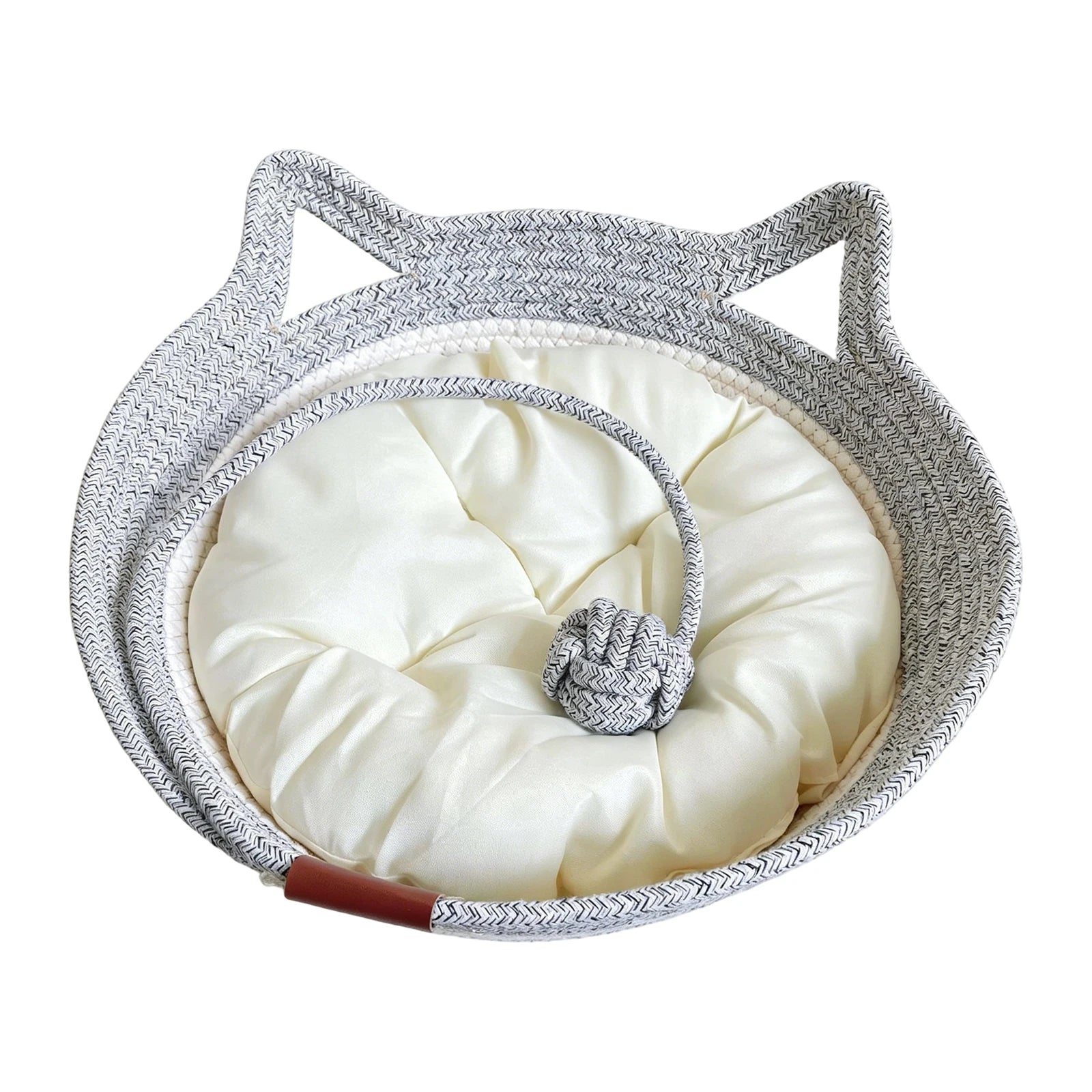 Pet Cat Bed Round Hand Woven Rattan Wear-resistant Cat Bed Summer Pet Bed Indoor Sleeping House Pet Products Accessories
