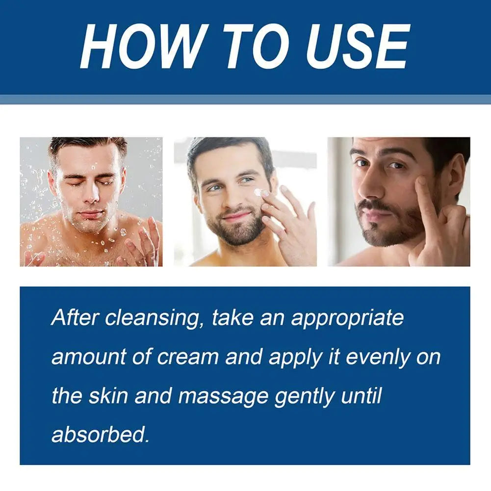 50ml 6-in-1 Men Facial Cream Daily Moisturizer with Hyaluronic Acid & Collagen,Hydrating Revitalizing Skin Care Fast-Absorbing