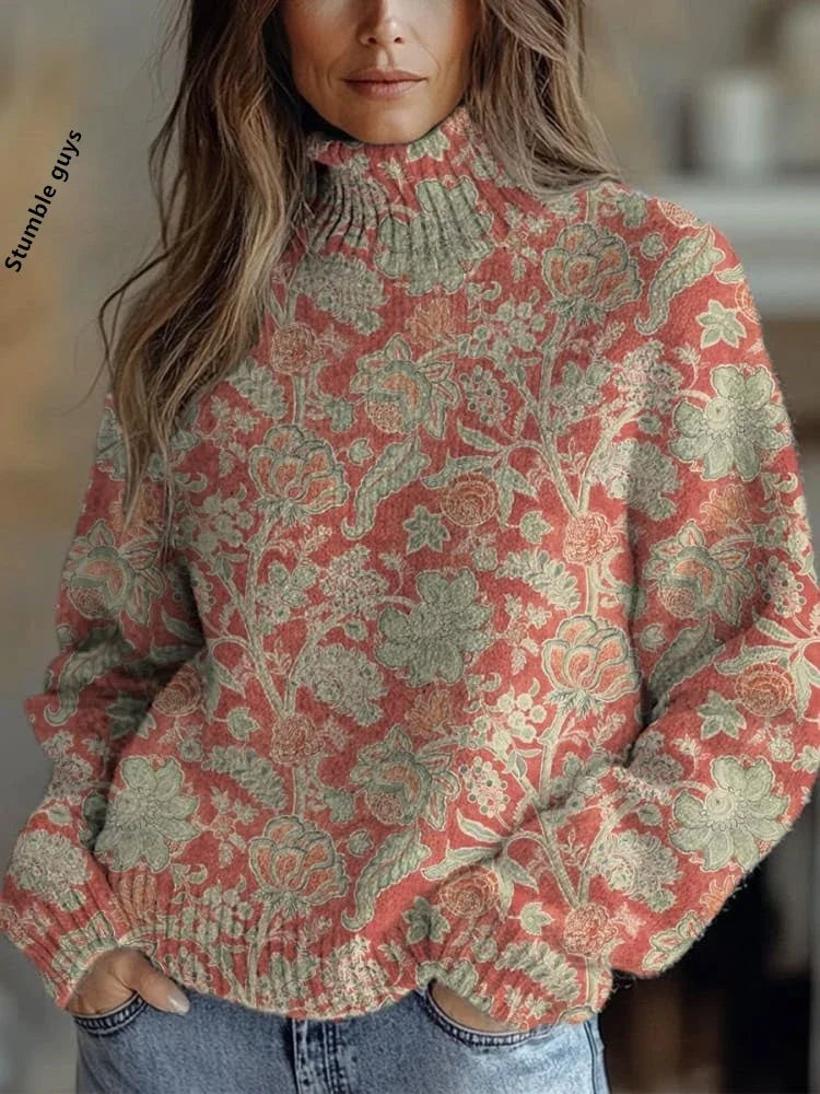 Festive Printed Winter Knit Sweater