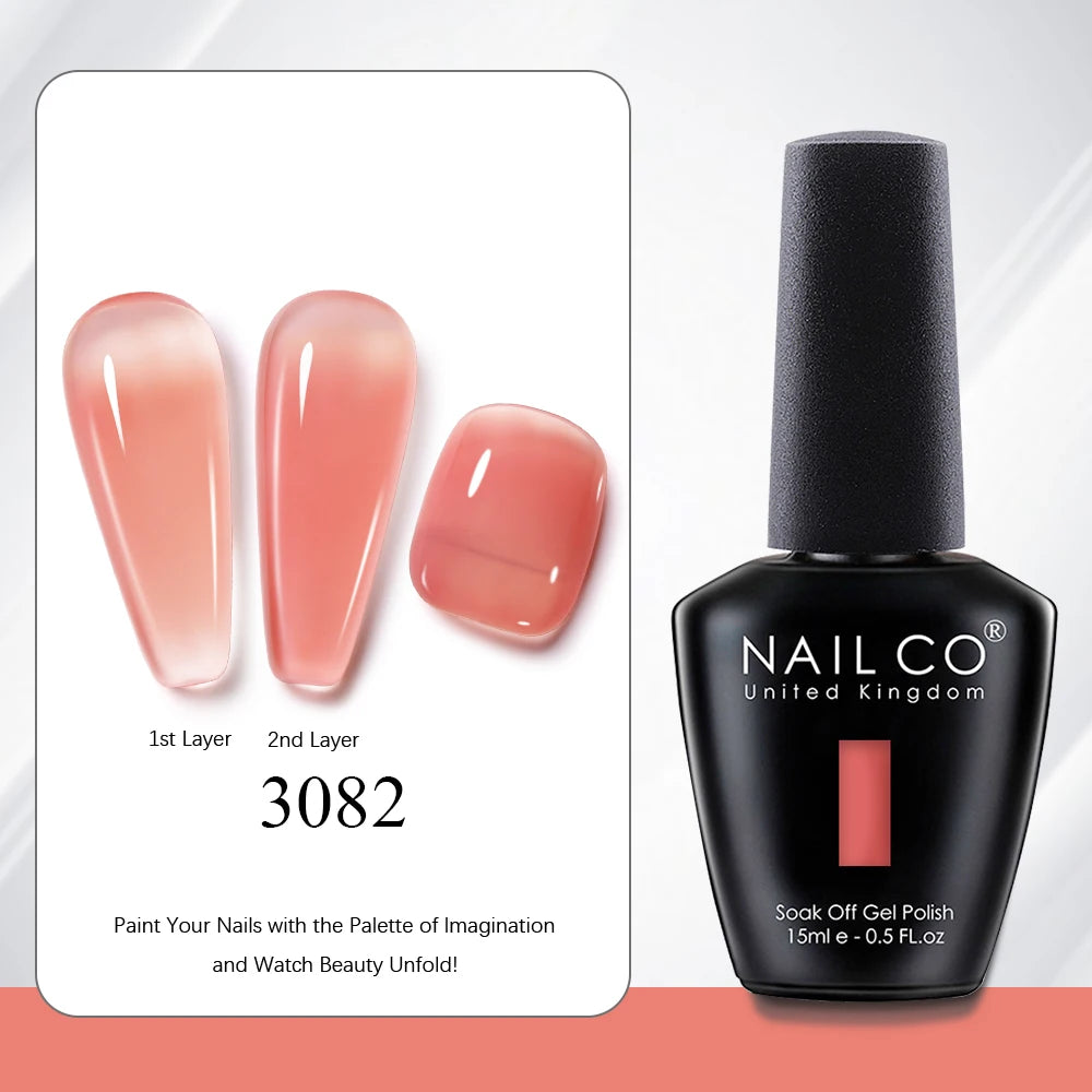 NAILCO 2025 Hot 15ML Gel Nail Polish Nails Semi-permanent UV Varnish High Quality Glass Bottle Nail Art Polish For Manicure