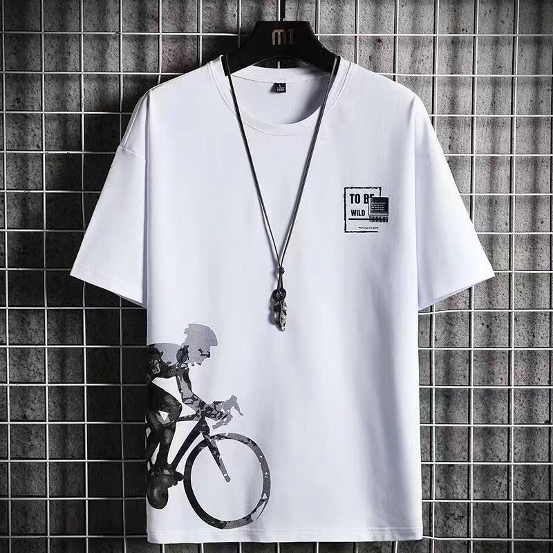 2023 Summer Men's Tracksuit 2 Piece Set Fashion Casual Solid Short-Sleeved T-Shirt and Shorts Sport Suit Breathable Man Clothing