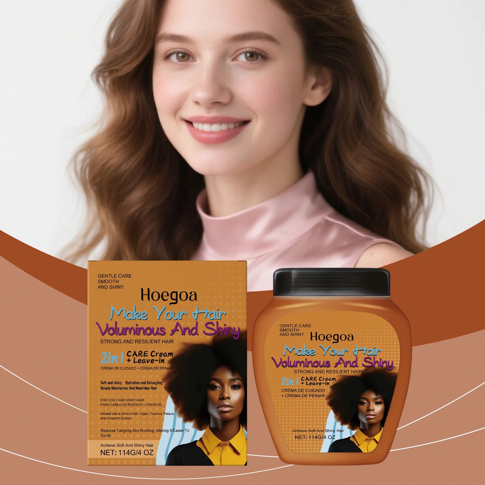 Leave-In Conditioner Cream For Curl Dry Hair Smoothing Deep Repair Damaged Shiny Nourishing Anti-Frizz Hair Care Conditioner