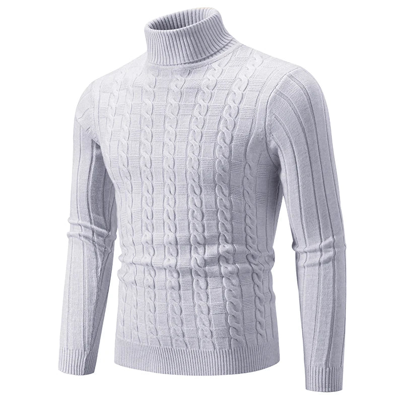 Slim Solid Turtleneck Pullover