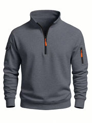 Men's Sweatshirt 2025 Autumn and Winter New Casual Sports Casual Long Sleeved High Neck Half Zipper Windproof Top