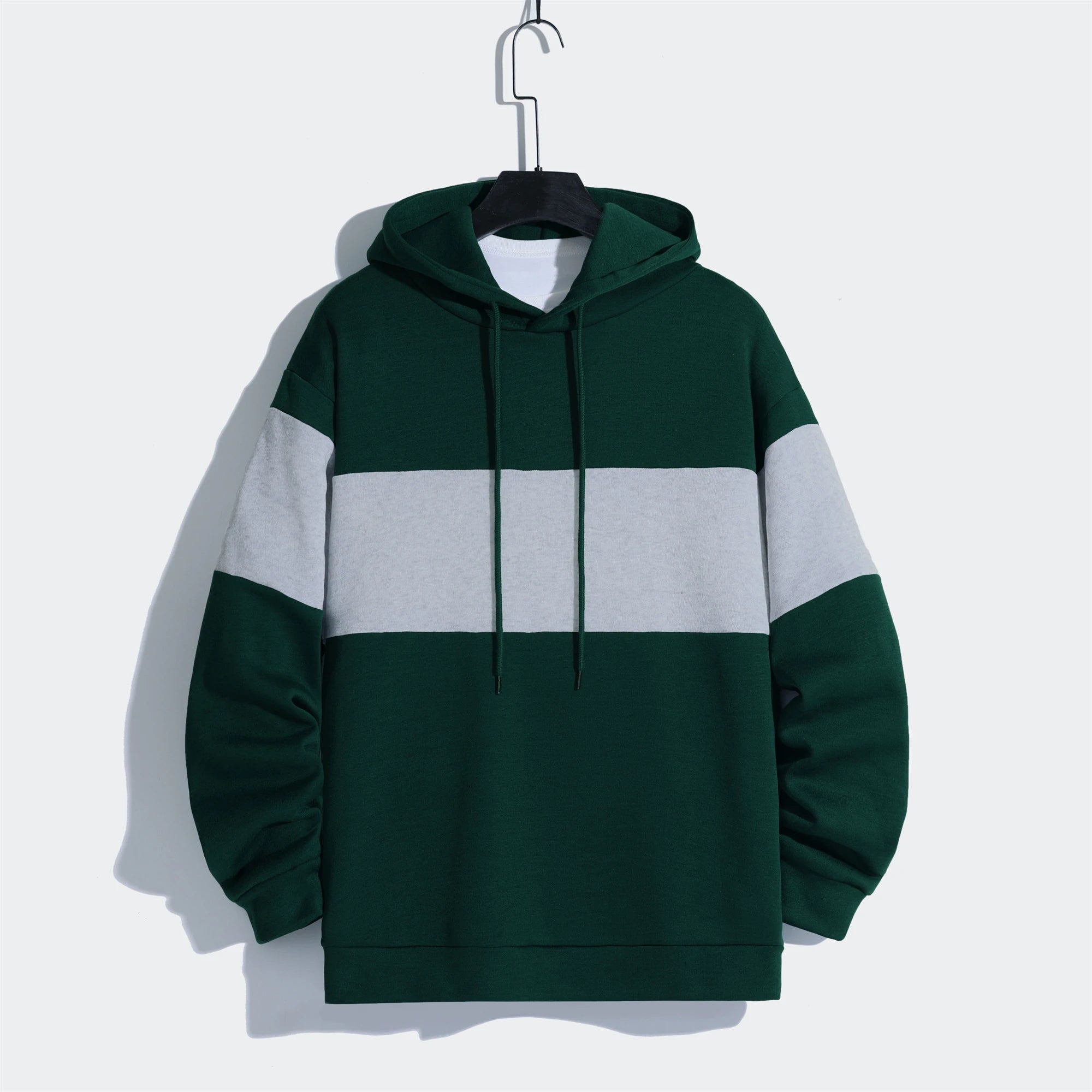 Men's patchwork color hoodie light fleece hoodie long sleeve hoodie sports hoodie