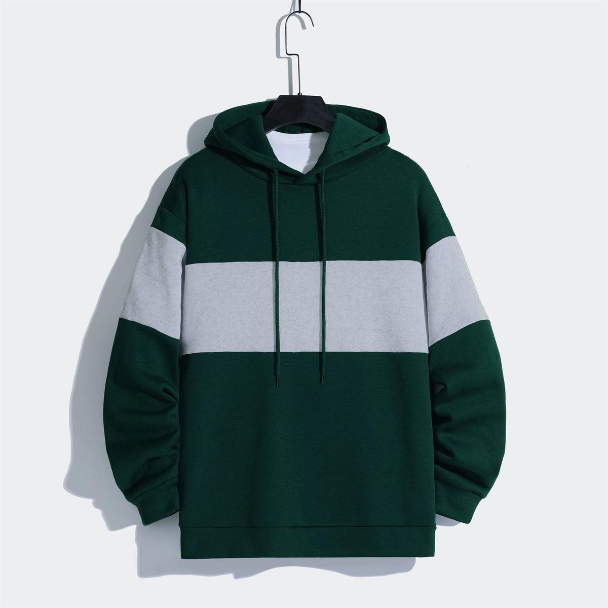 Men's patchwork color hoodie light fleece hoodie long sleeve hoodie sports hoodie