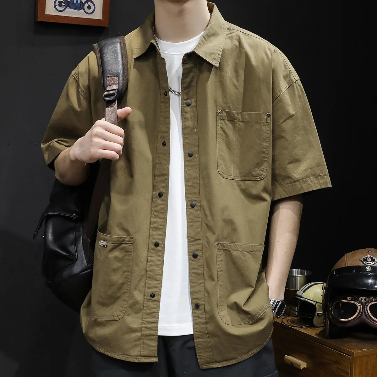 Trendy Casual Zipper Shirt Men