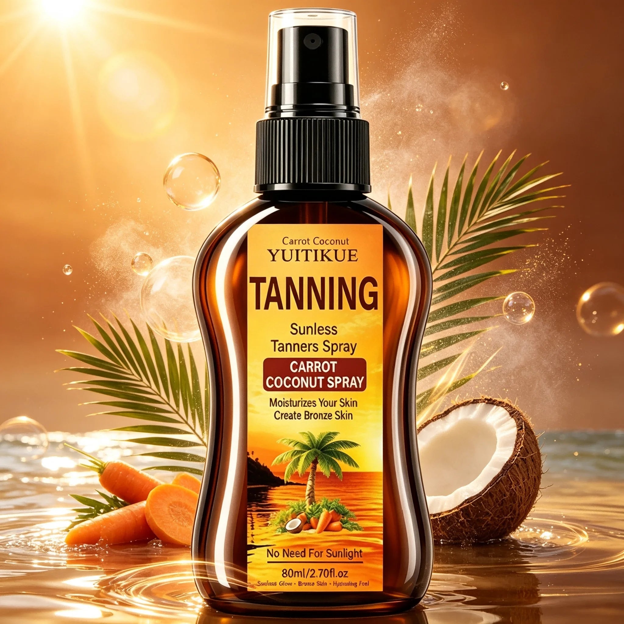 Portable Hydrating Self Tanning Mist Lightweight Fast Absorb Body Spray Create Soft Bronze Complexion For All Skin Tones