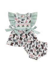 Striped Butterfly Girls Summer Set