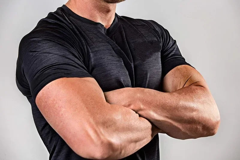 Summer Gym T-shirts Men's Solid Fitness Clothing O-neck Short Sleeve Tops Breathable Slim Bodybuilding Workout Muscle Tees Male