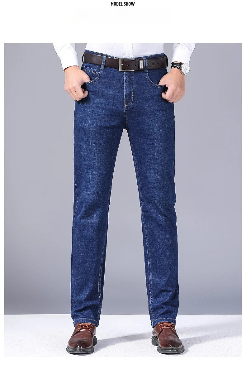 Classic Straight Stretch Denim Jeans
